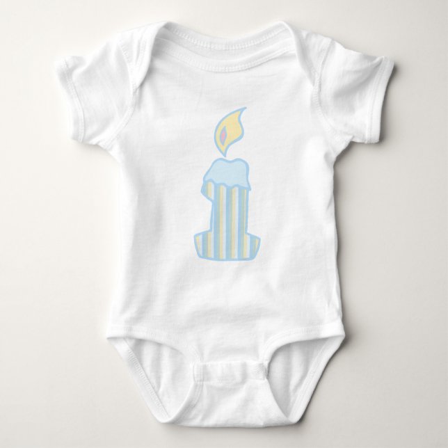 ONEderful Blue Candle Baby Strampler (Vorderseite)