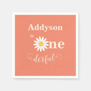 Onederful Daisy First Birthday Serviette