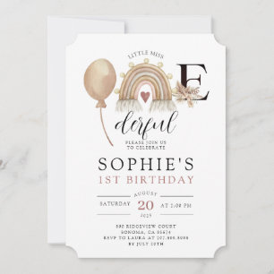 ONEderful Rainbow Girl'anniversaire Invitation