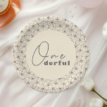 Onederful Retro Daisy Girls 1. Geburtstags-Party Pappteller<br><div class="desc">Laden Sie Ihre Freunde und Lieben zu der modernen Retro-Geburtstagsparty Ihres Kindes mit unserem Vintagen Elfenbein und unserem rosa Blumendesign ein.</div>