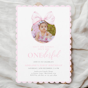 Onederful Rose Girl 1er anniversaire Invitations