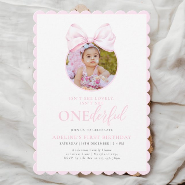 Onederful Rose Girl 1er anniversaire Invitations (Créateur téléchargé)