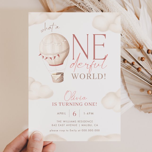ONEderful World 1st Birthday Invitation (Créateur téléchargé)