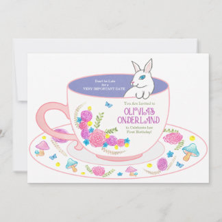 Onederland Erster Geburtstag Einladung Wasserfarbe