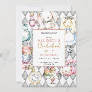 Onederland First Birthday Party Invitation