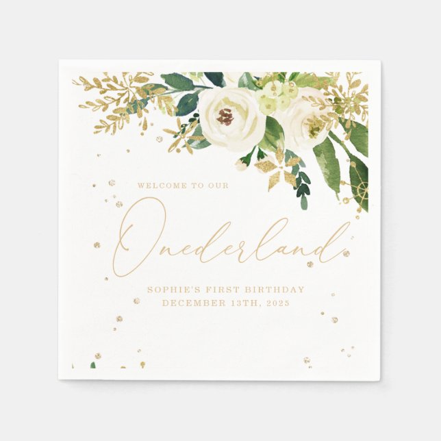 Onederland One First Birthday Serviette (Vorderseite)