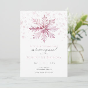 ONEderland Pink Snowflake Premier Invitation d'ann