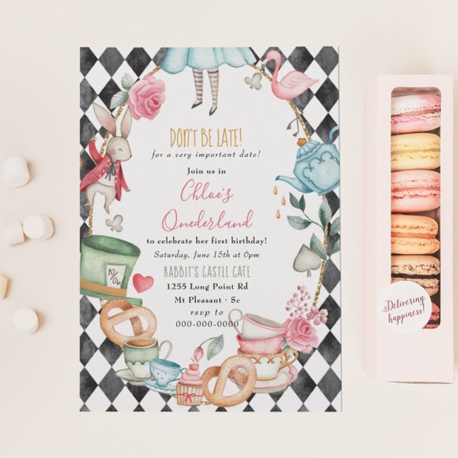 Onederland Tea Birthday Party Girl Einladung (Von Creator hochgeladen)