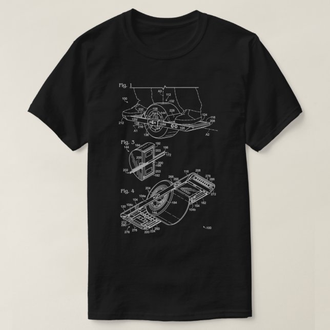 Onehweel Eigentümer Geschenk Retro OneWheel Patent T-Shirt (Design vorne)