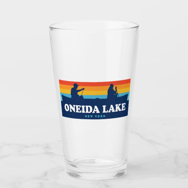Oneida Lake New York Canoe Glas (Vorderseite)