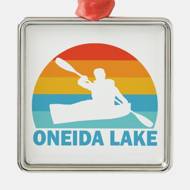 Oneida Lake New York Kayak Ornament Aus Metall (Vorne)