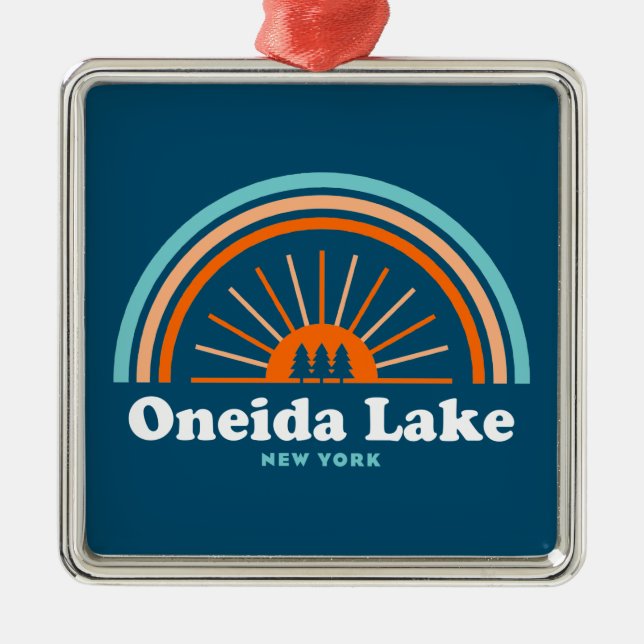 Oneida Lake New York Ornament Aus Metall (Vorne)