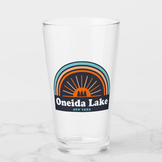 Oneida Lake New York Rainbow Glas (Vorderseite)