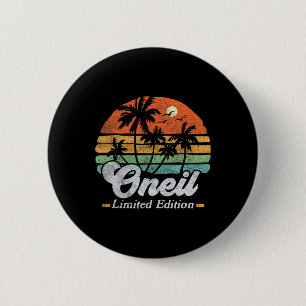 Oneil Surname Funny Retro 90er Geburtstags Beach F Button