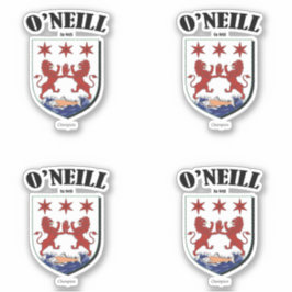 O'Neill Wappen Irish Translation & Meaning (x4) Aufkleber