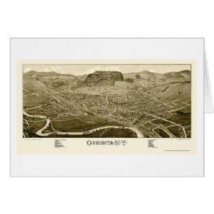 Oneonta, carte panoramique de NY - 1884