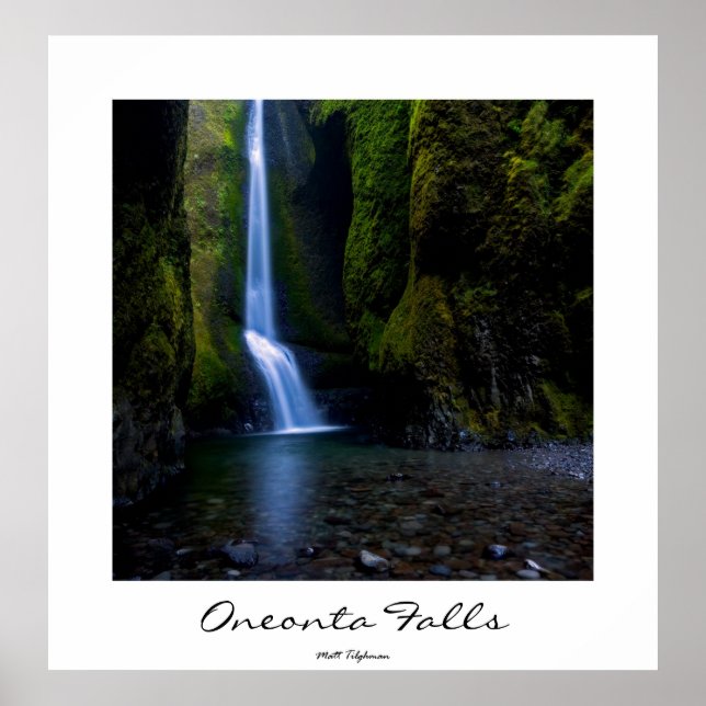 Oneonta Falls in Oregon poster, customizable title Poster (Vorne)