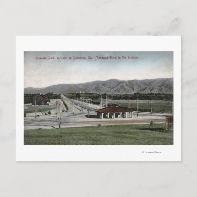 Oneonta Park & Raymond Hotel Postkarte (Vorderseite)