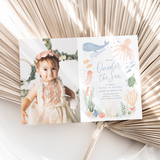 Onethe Sea 1. Geburtstag Foto Einladung (Von Creator hochgeladen)