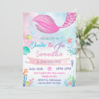 Onethe Sea Mermaid 1. Geburtstag Einladung