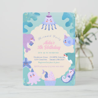 Onethe Sea Mermaid zum Geburtstag Einladung