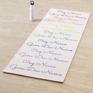 Ong Namo Guru Dev Namo Mantra Yoga Mat - Regenboge Yogamatte