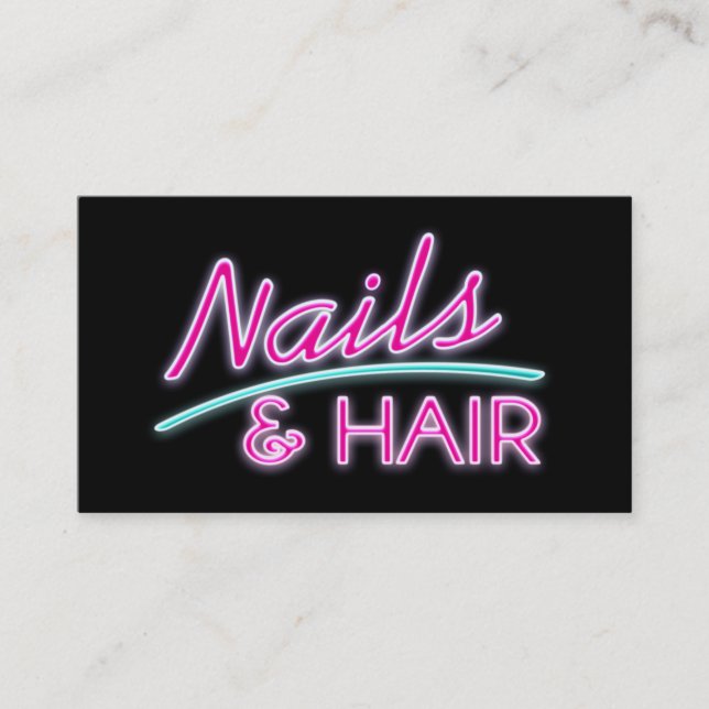 Ongles et cartes de visite de néon de cheveux (Devant)