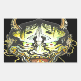 Oni Devil Design Rechteckiger Aufkleber