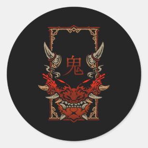 Oni Hannya Ghost Japanisch Runder Aufkleber