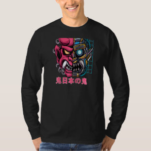 Oni Japanischer Demon Maske Cyborg Devil Japan Fol T-Shirt