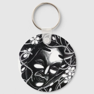 Oni Kabuki Mask Schlüsselanhänger