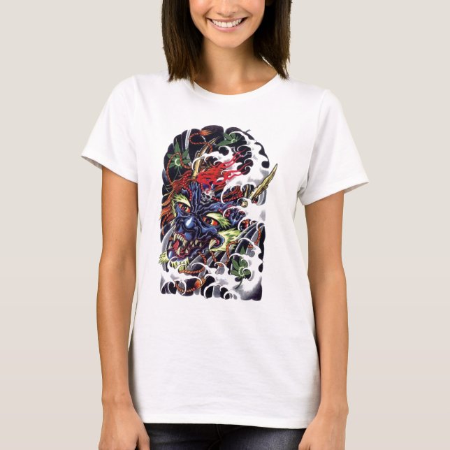 Oni & Maple Tattoo Design T-Shirt (Vorderseite)