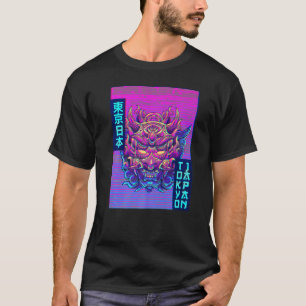 Oni Mask Demon Maske Tokio Japan Japanisch Vaporwa T-Shirt