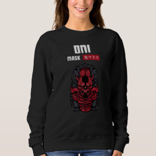 Oni Mask Japanese Demon Face Devil Ronin Sweatshirt