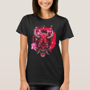 Oni Mask Sakura Blume Ästhetischer Stil Japan Vapo T-Shirt
