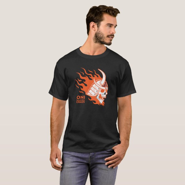 Oni Samurai Chaos – Fierce Japanese Demon Warrior  T-Shirt (Vorne ganz)