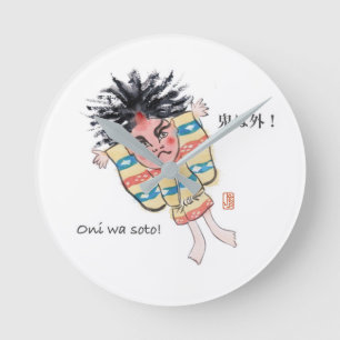 Oni wa Soto! Runde Wanduhr