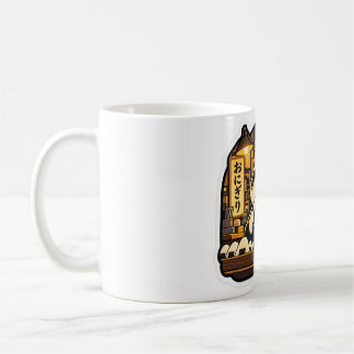 Onigiri Night Shift Cat Mug | Japanisches Katzenbi Kaffeetasse