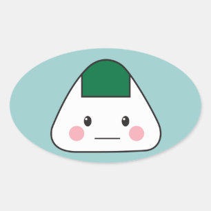 Onigiri omusubi Japanische Reiskugel Nori Ovaler Aufkleber