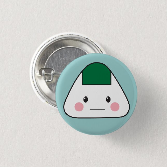 Onigiri omusubi japanisches Reisball-Meerespflanze Button (Vorne & Hinten)
