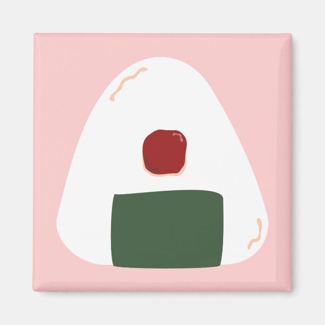 "Onigiri" ~Pink ver.~ Square Magnet (Vorne)
