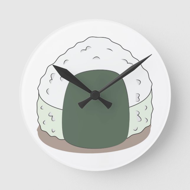 Onigiri Runde Wanduhr (Vorderseite)