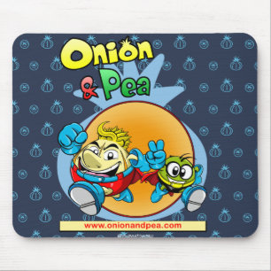 Onion & Pea blue mousepad. Mousepad
