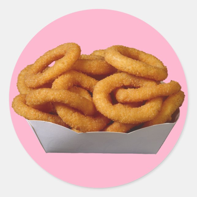Onion Rings Runder Aufkleber (Vorderseite)