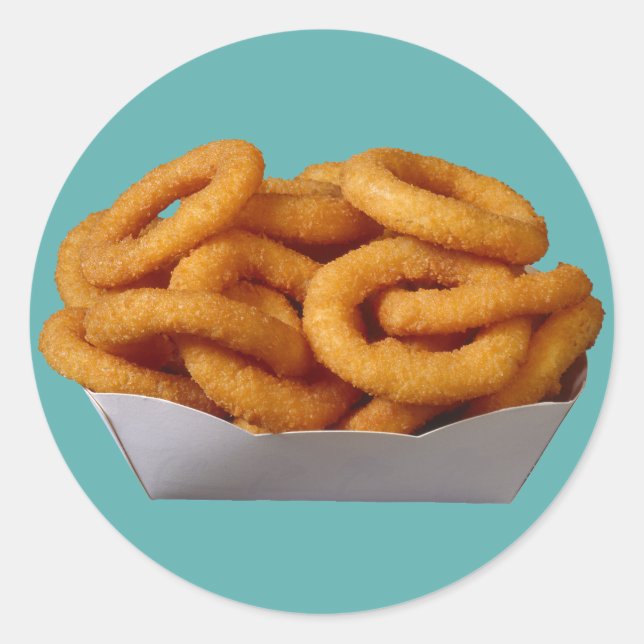 Onion Rings Runder Aufkleber (Vorderseite)