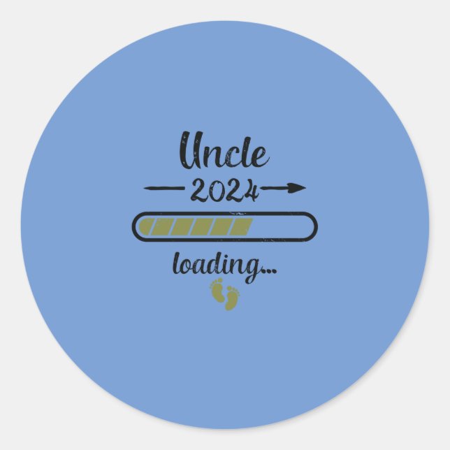 Onkel 2024 Ladung Schwangerschaft UNC Geburt Runder Aufkleber (Vorderseite)