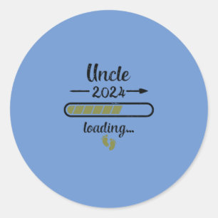 Onkel 2024 Ladung Schwangerschaft UNC Geburt Runder Aufkleber