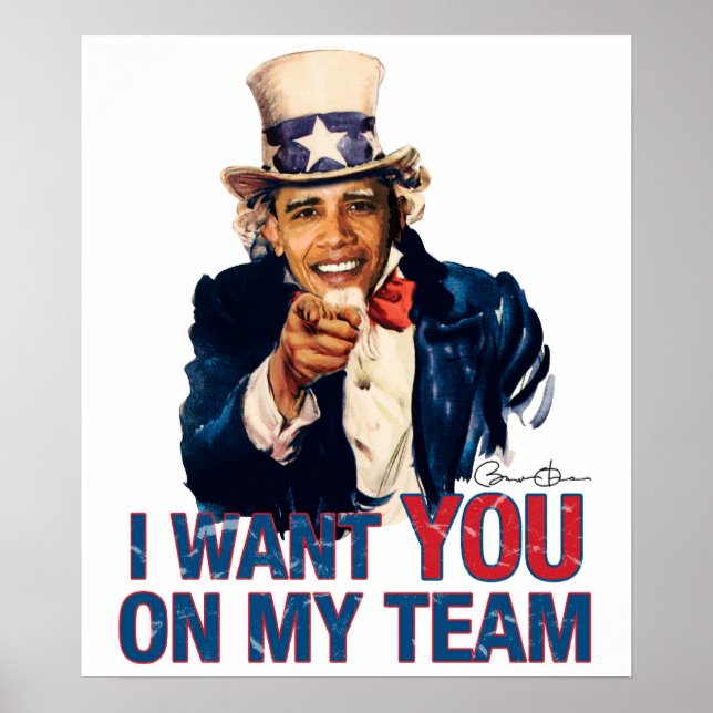 Onkel Barack Obama Ich Wollte Sie auf meinem Team Poster (Vorne)