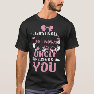 Onkel Baseball oder Bows Onkel Lieben Sie Baby Gir T-Shirt
