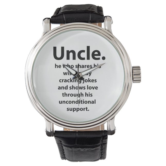 Onkel Best Onkel je Quote Typografie Onkel Armbanduhr (Vorderseite)